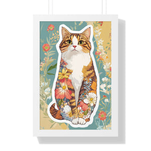 Floral Kitten Poster