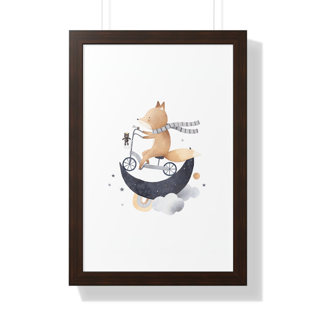 Cute Fox On A Bike Poster