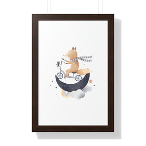 Cute Fox On A Bike Poster