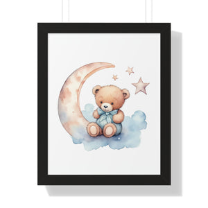 Teddy Bear and The Moon Poster