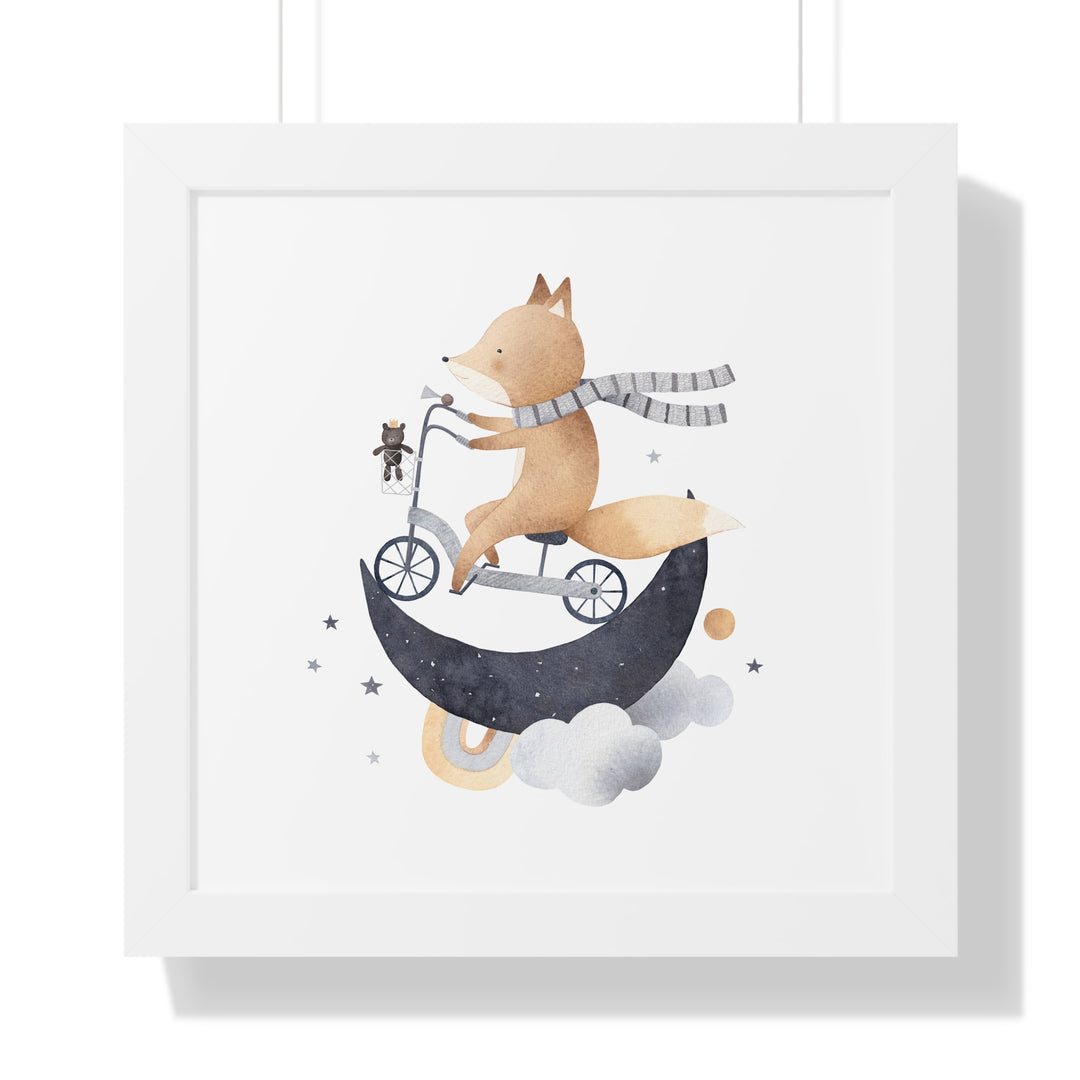 Cute Fox On A Bike Poster