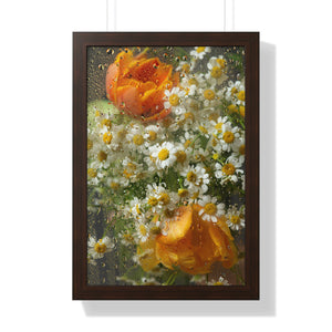 Flowers In Rain Poster