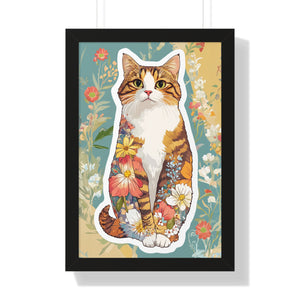 Floral Kitten Poster