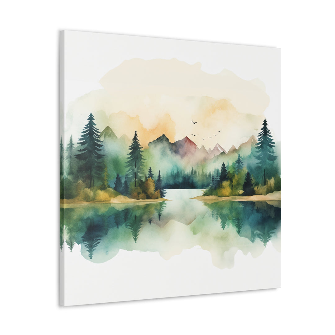 Watercolor Pines and Peaks
