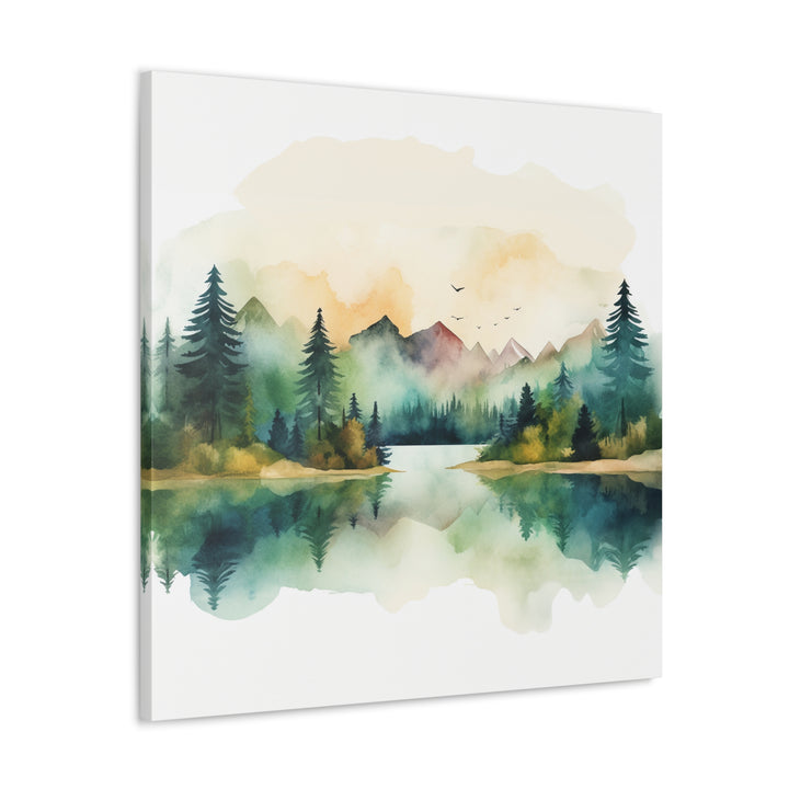 Watercolor Pines and Peaks