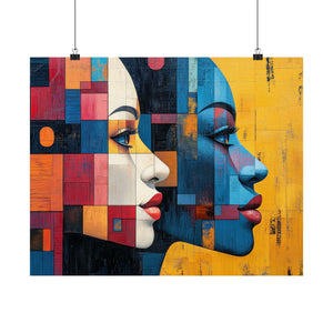 Squared Faces Poster