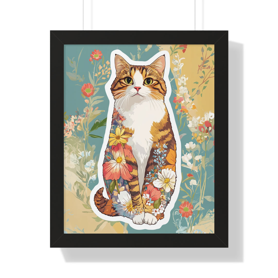 Floral Kitten Poster