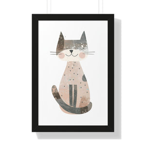Gray Smiling Cat Poster