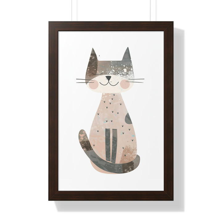 Gray Smiling Cat Poster