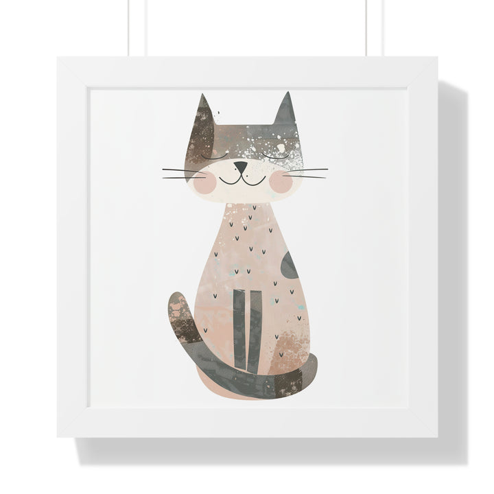 Gray Smiling Cat Poster