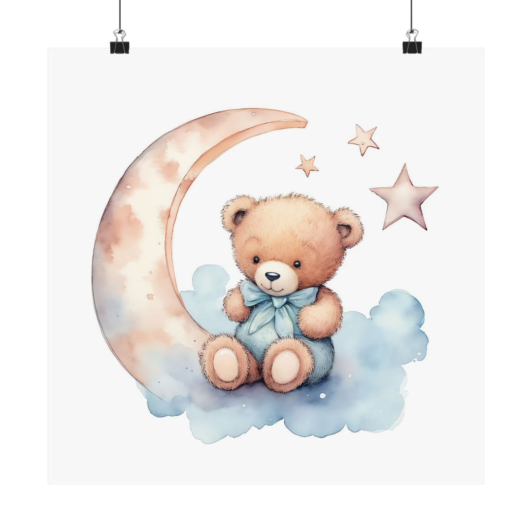 Teddy Bear and The Moon Poster