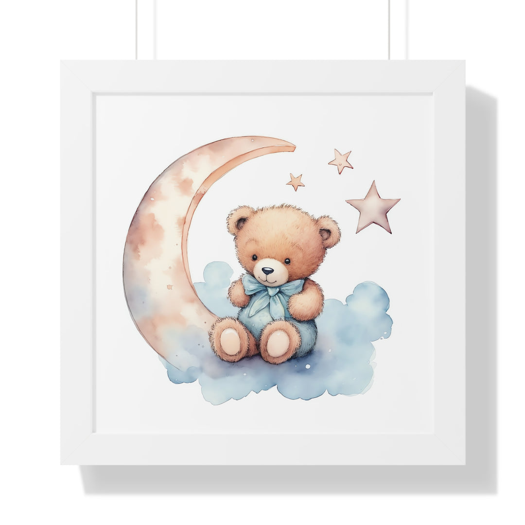 Teddy Bear and The Moon Poster