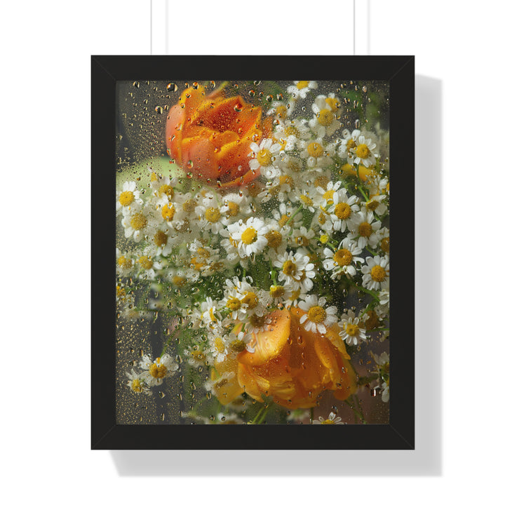 Flowers In Rain Poster