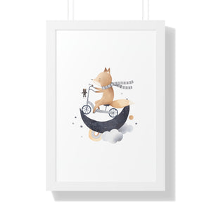 Cute Fox On A Bike Poster