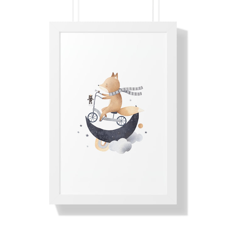Cute Fox On A Bike Poster