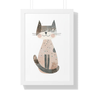 Gray Smiling Cat Poster