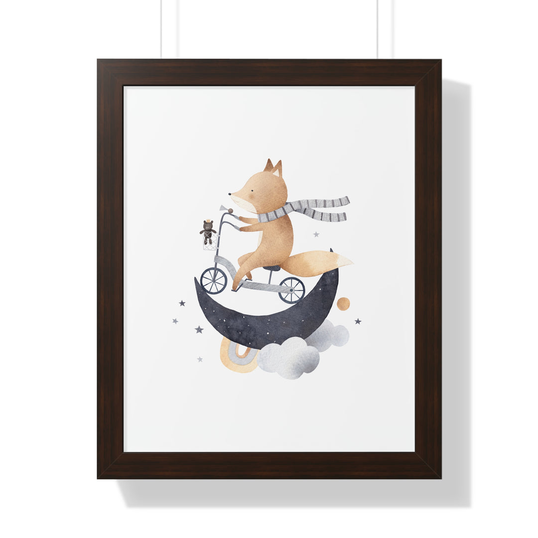 Cute Fox On A Bike Poster