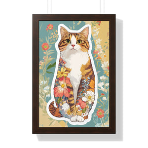 Floral Kitten Poster
