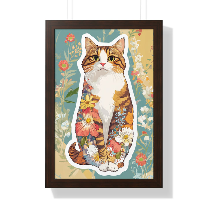 Floral Kitten Poster