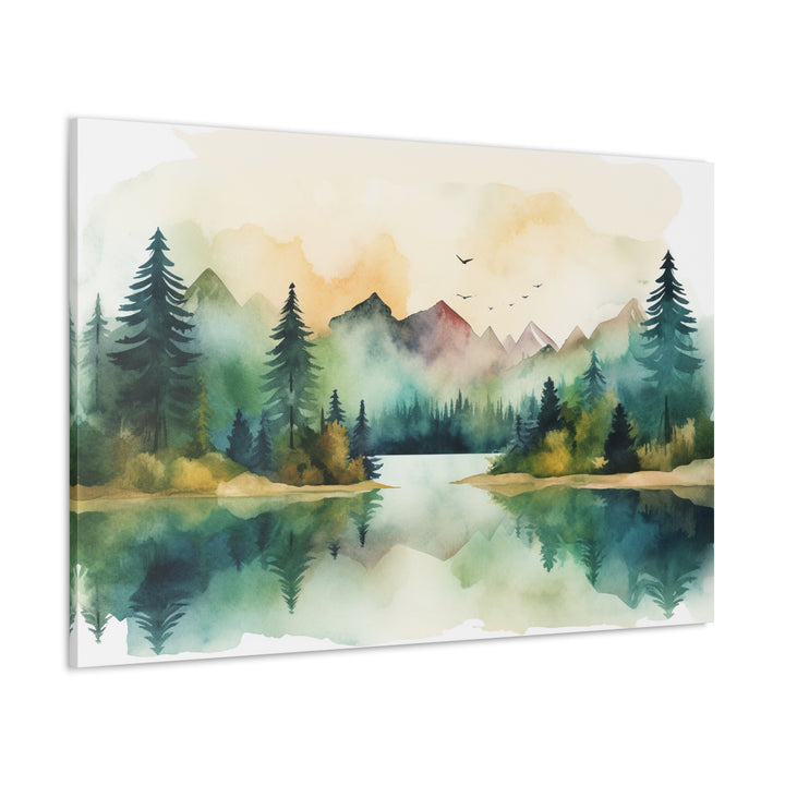 Watercolor Pines and Peaks