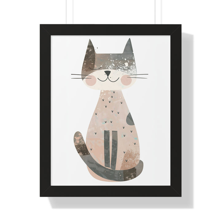 Gray Smiling Cat Poster