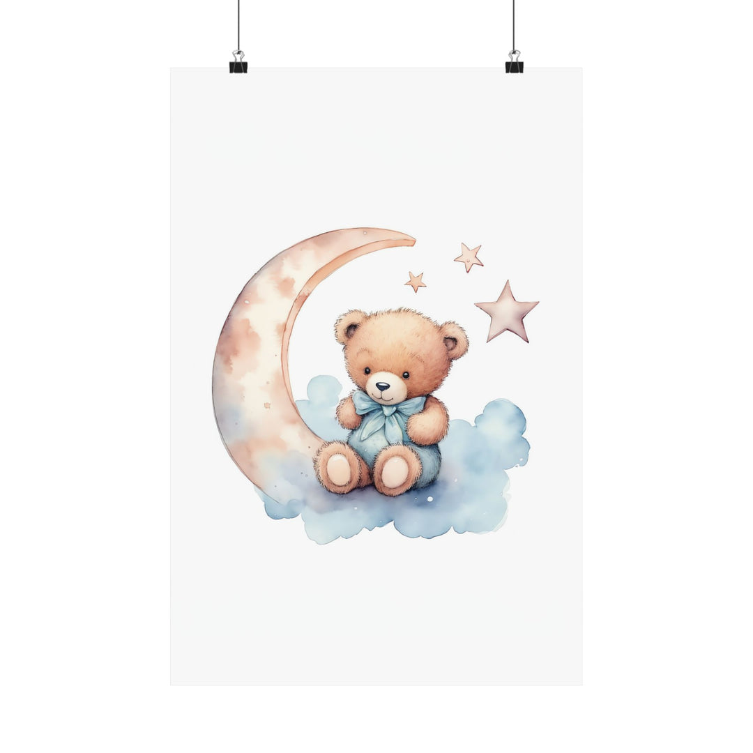 Teddy Bear and The Moon Poster