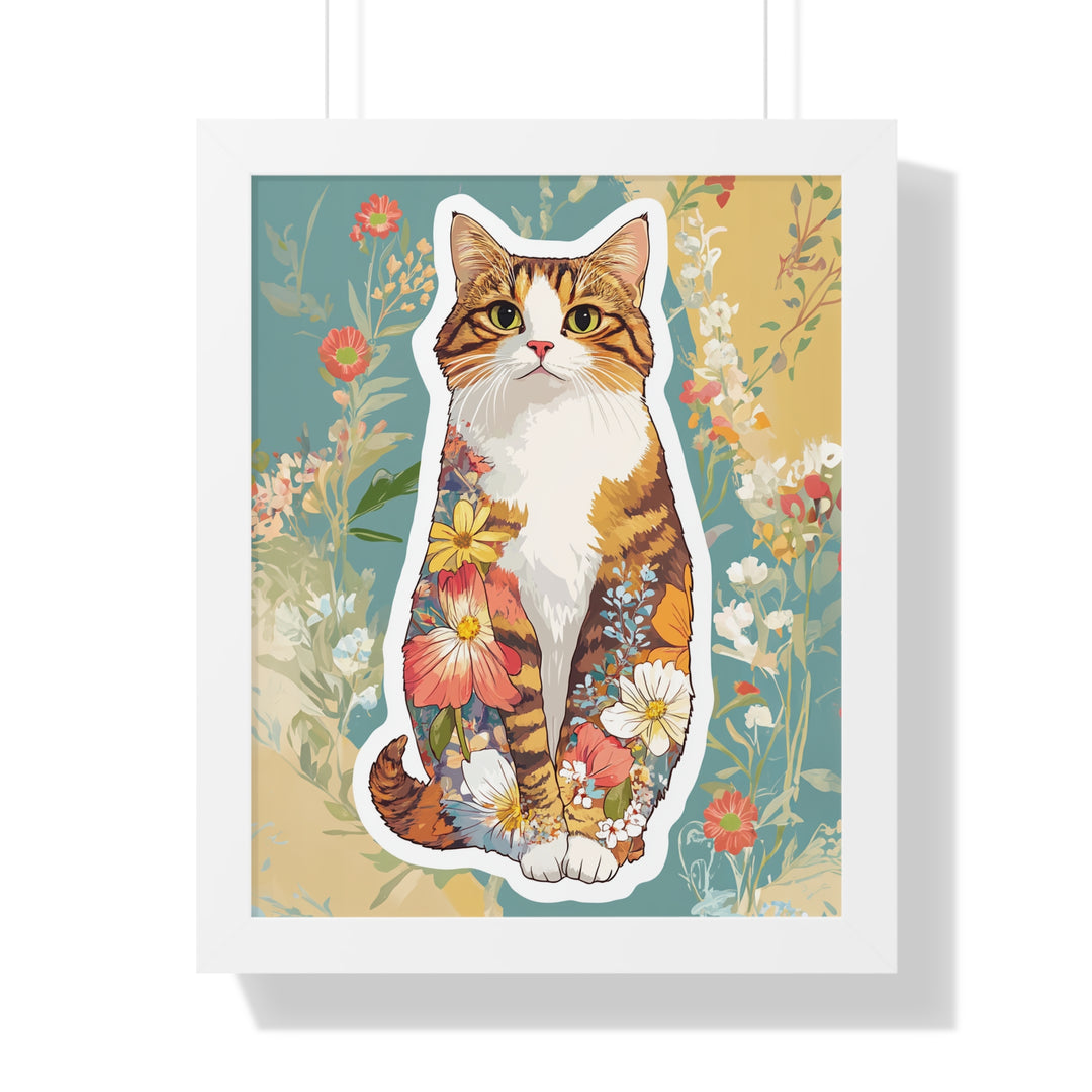 Floral Kitten Poster