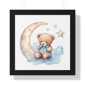 Teddy Bear and The Moon Poster