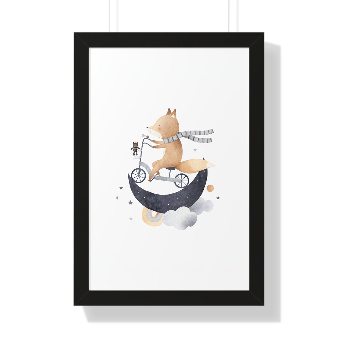 Cute Fox On A Bike Poster