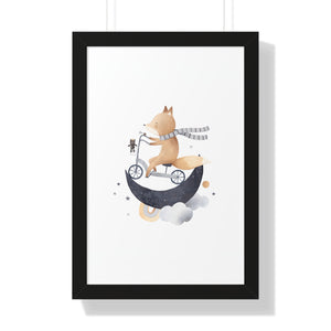Cute Fox On A Bike Poster