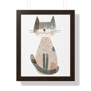 Gray Smiling Cat Poster