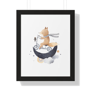 Cute Fox On A Bike Poster