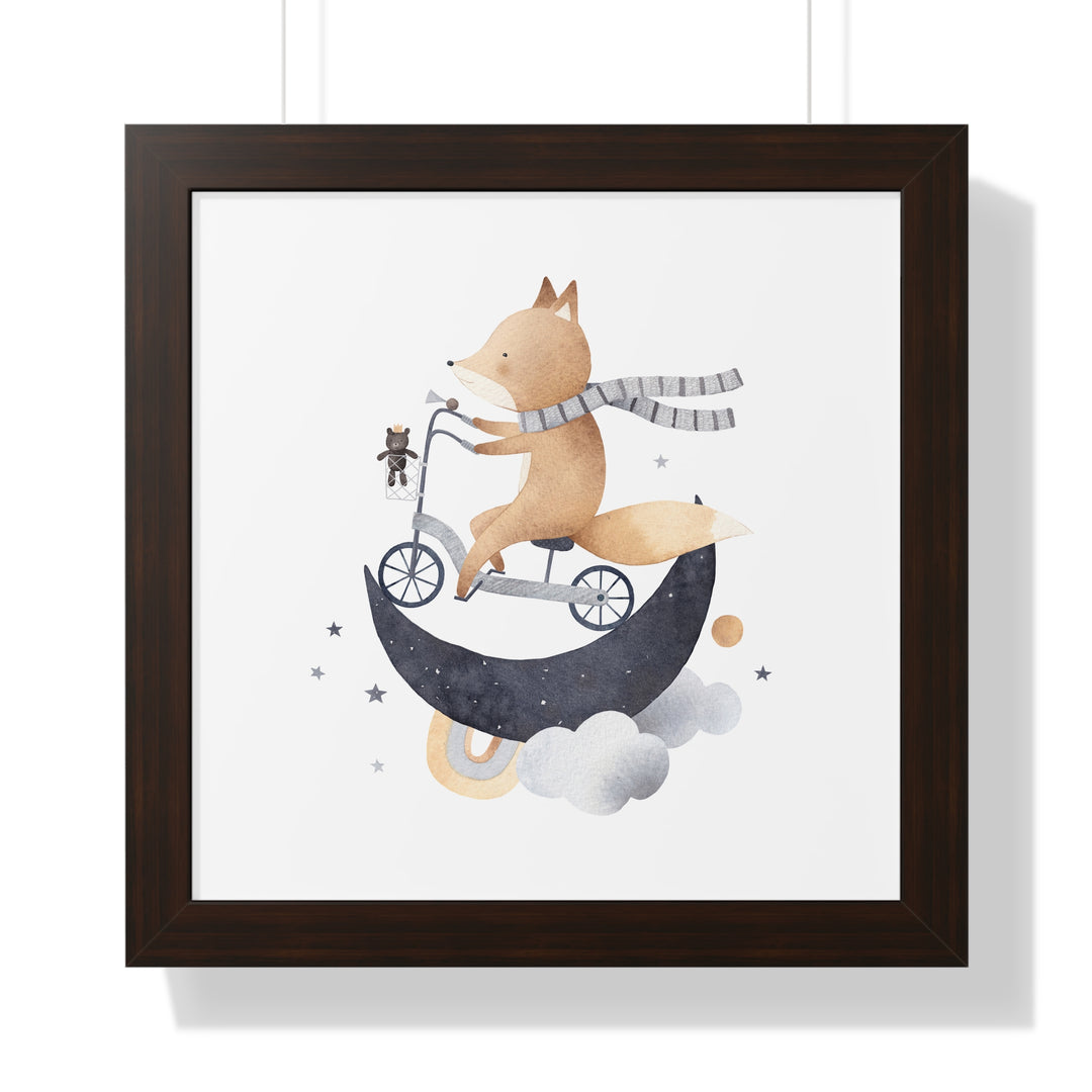 Cute Fox On A Bike Poster