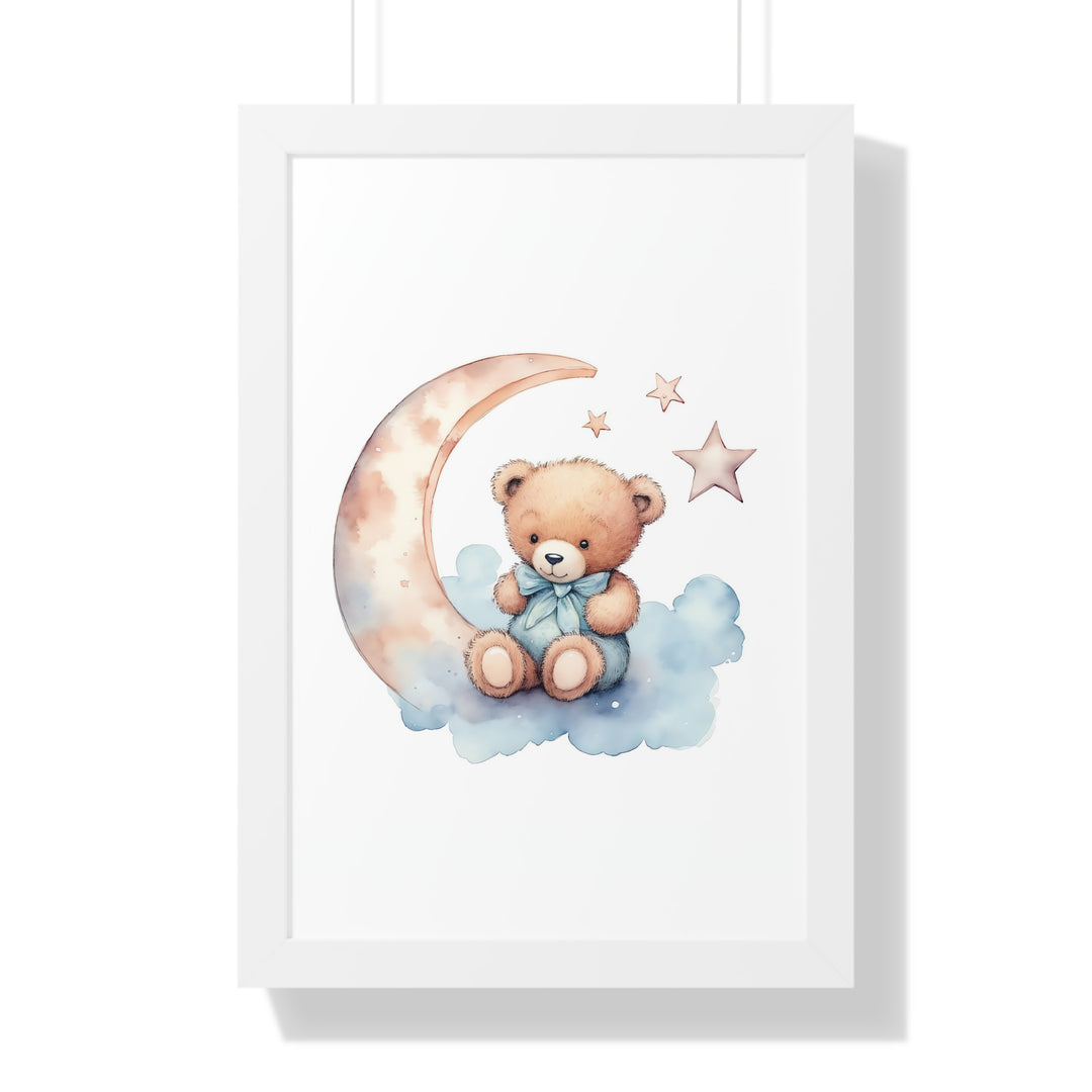 Teddy Bear and The Moon Poster