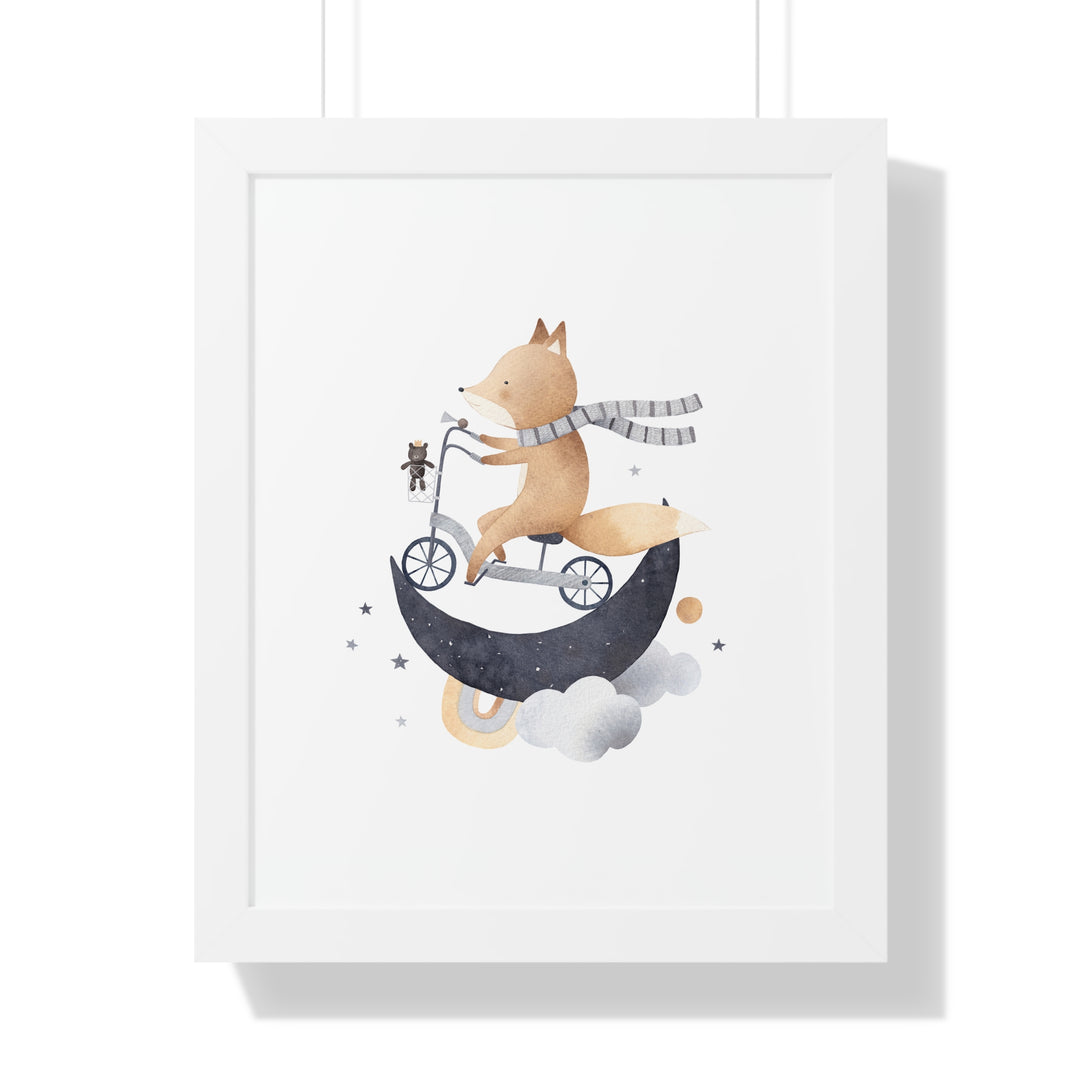 Cute Fox On A Bike Poster