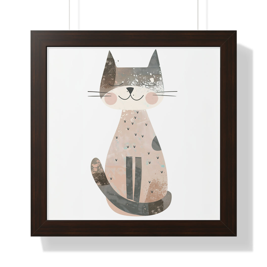 Gray Smiling Cat Poster
