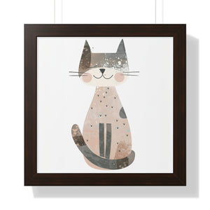 Gray Smiling Cat Poster