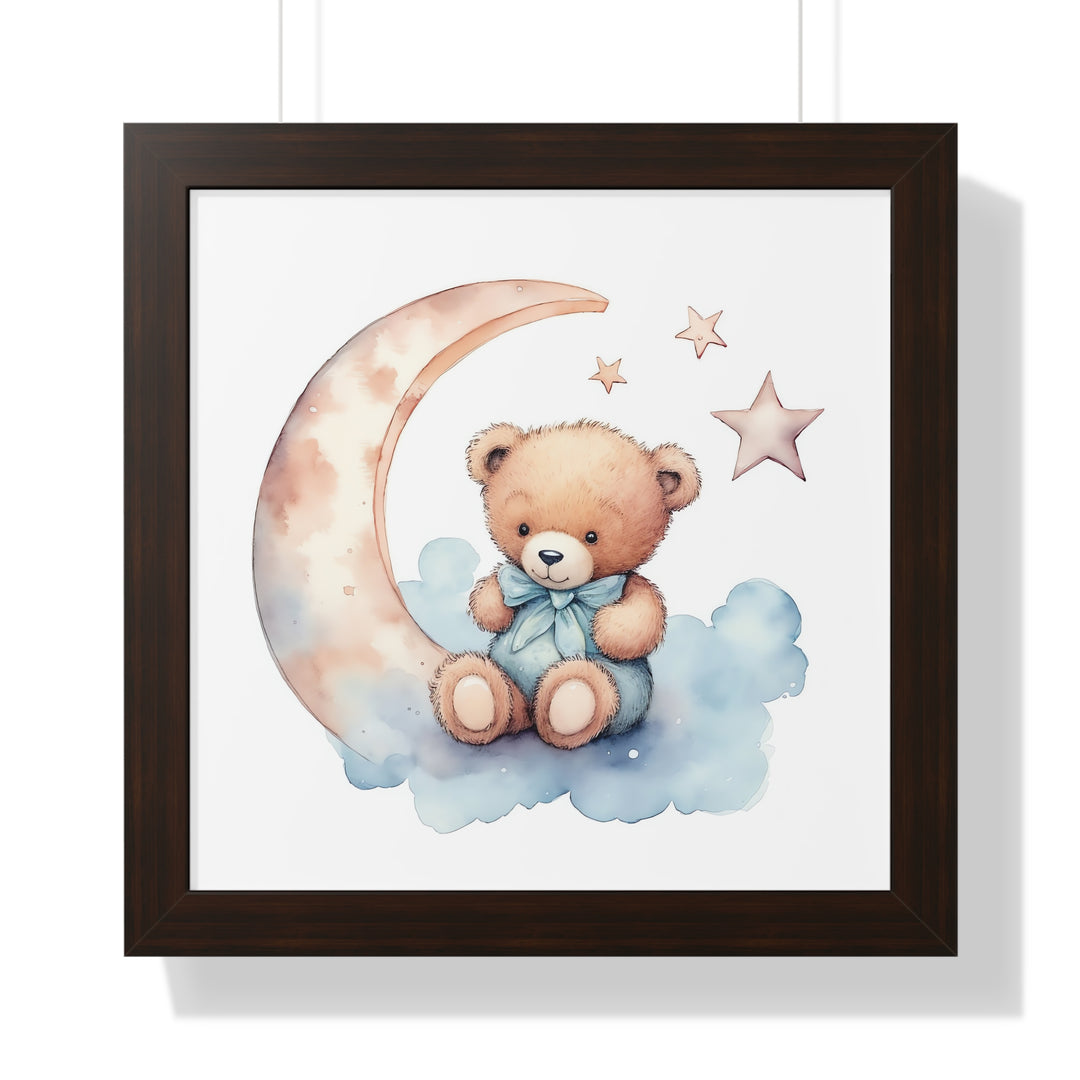 Teddy Bear and The Moon Poster