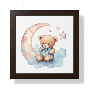 Teddy Bear and The Moon Poster