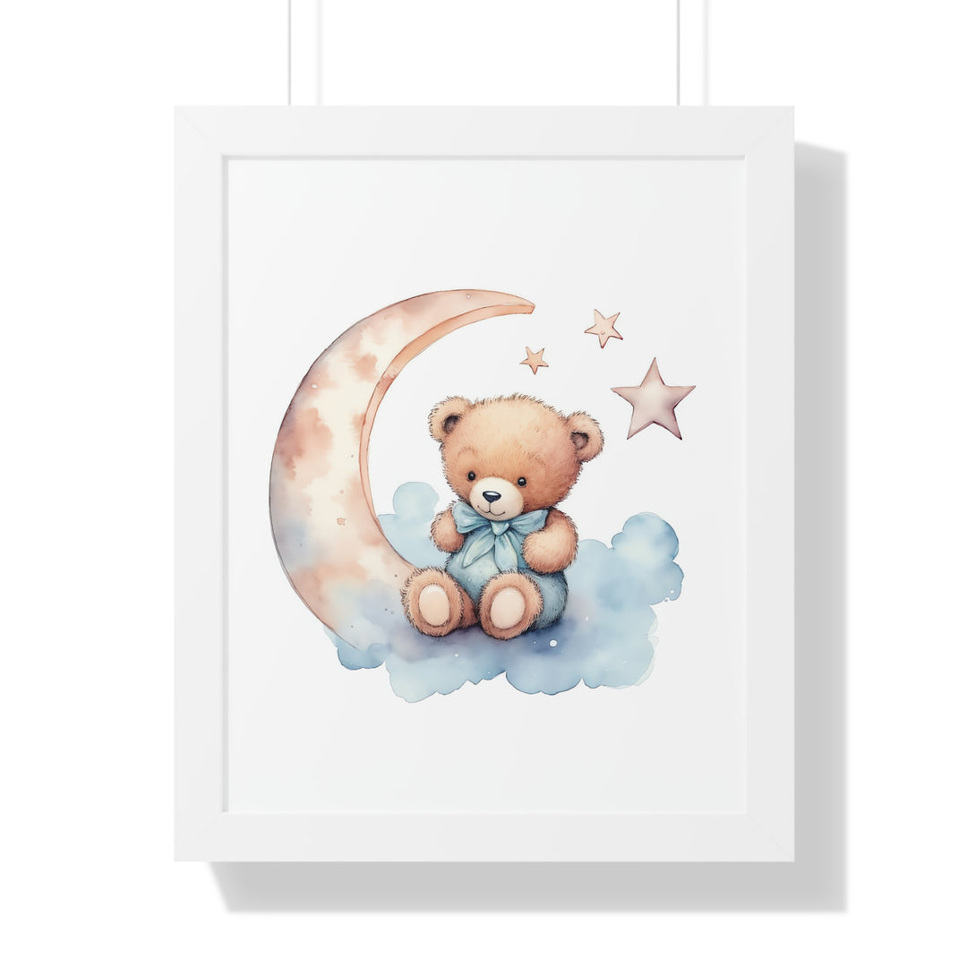 Teddy Bear and The Moon Poster