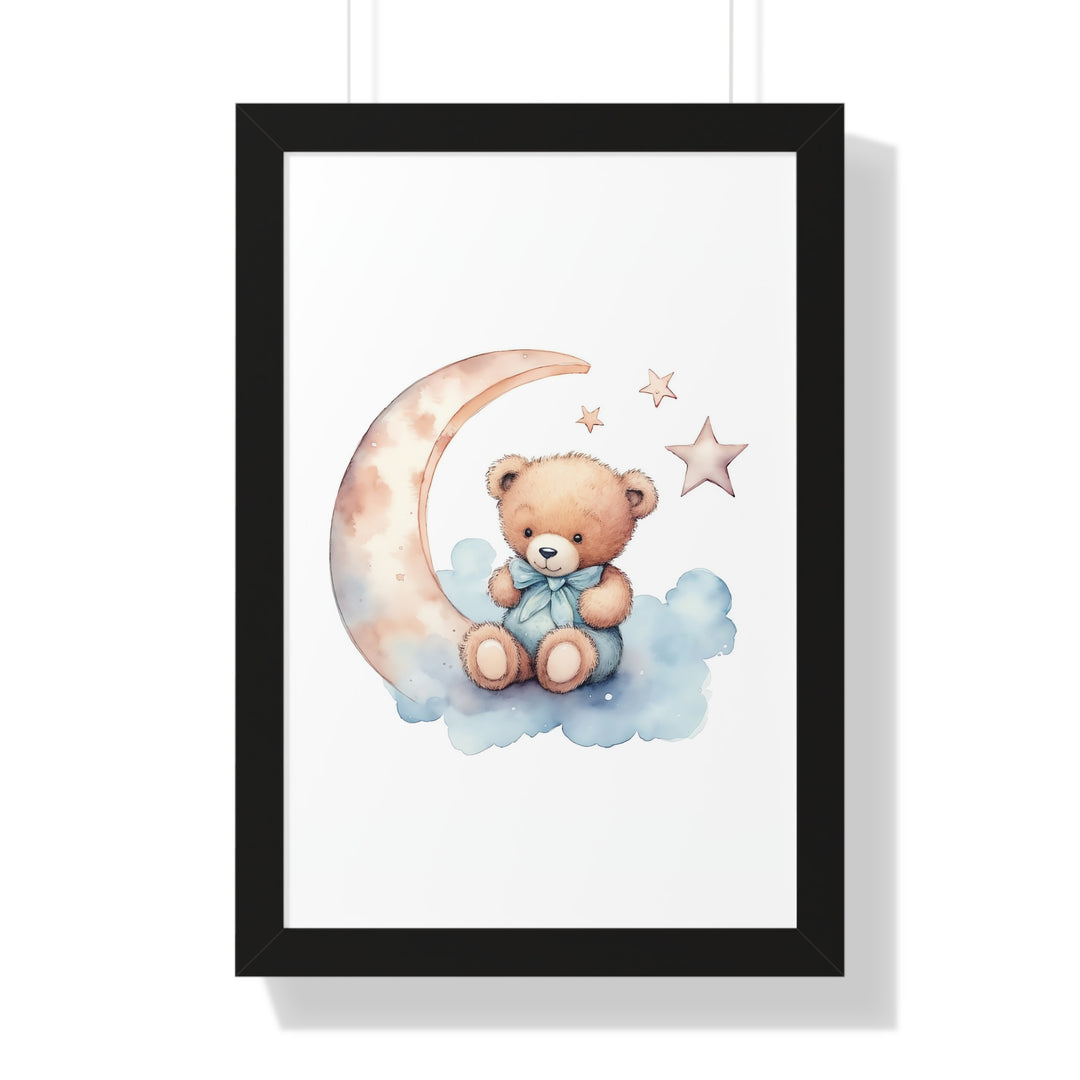 Teddy Bear and The Moon Poster