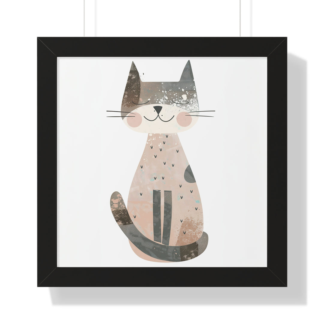 Gray Smiling Cat Poster