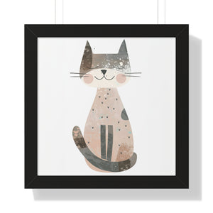 Gray Smiling Cat Poster
