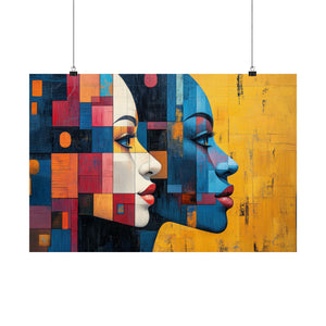 Squared Faces Poster