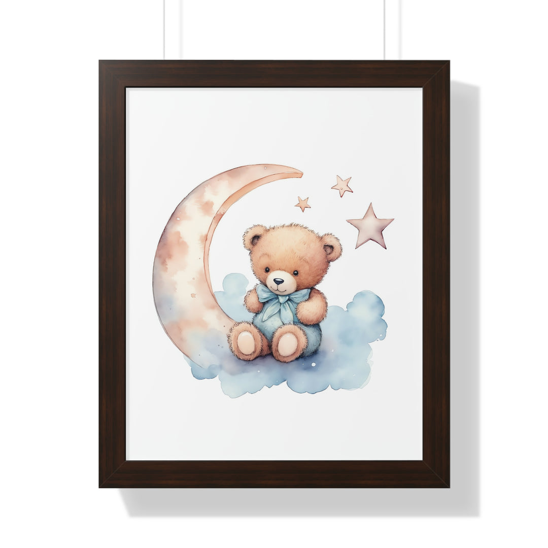 Teddy Bear and The Moon Poster