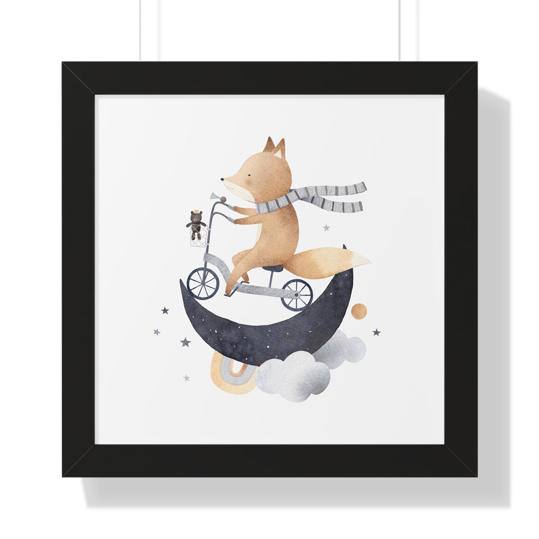 Cute Fox On A Bike Poster