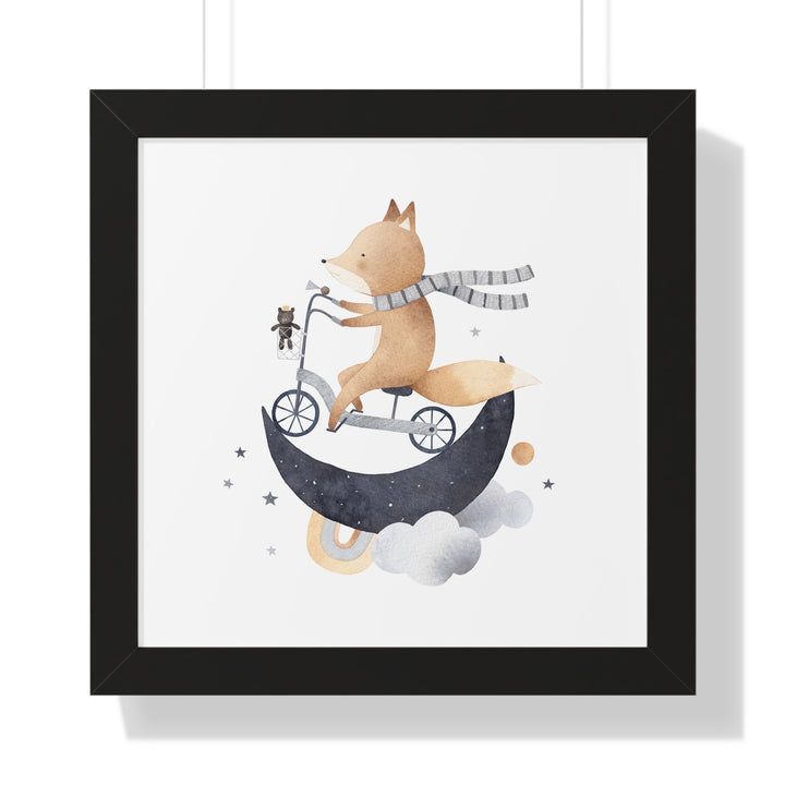 Cute Fox On A Bike Poster