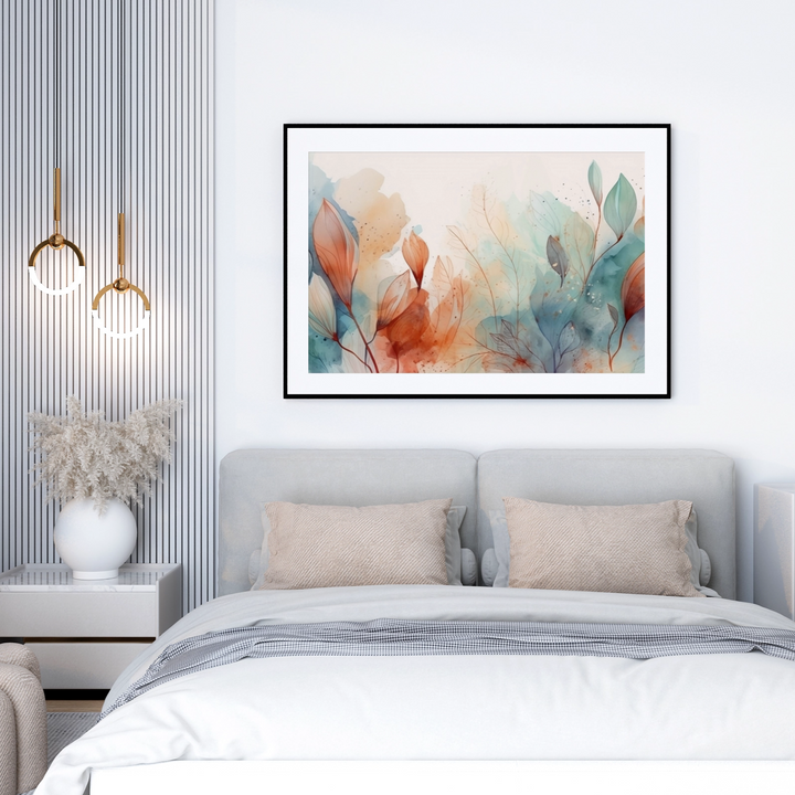 Copper and Blue Blooms