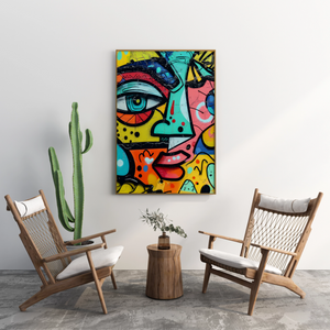 Deconstructed Pop Art Face