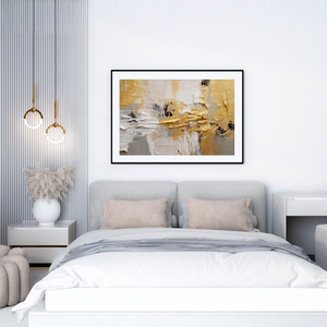 Gold And White Textured Splashes